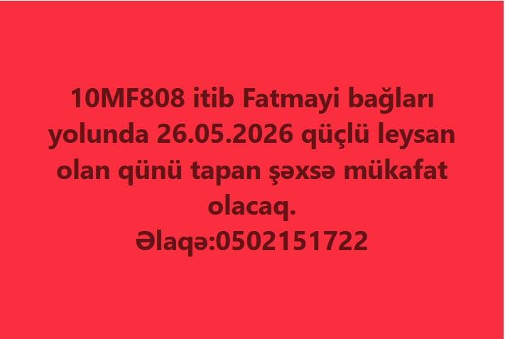 Maşının qeydiyət nişanı 10-MF-808